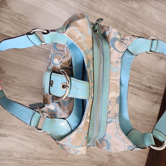 Coach Soho Lynn Signature Optic Shoulder Bag Hobo - Picture 10 of 13